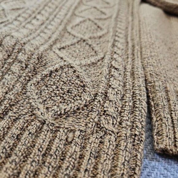 Kian D Wheat Straw Cable Knit 1/4 Zip Long Sleeve Sweater Men's Size Medium EUC - Picture 7 of 12